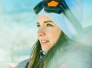 Combine contact lenses with skiing sunglasses or goggles